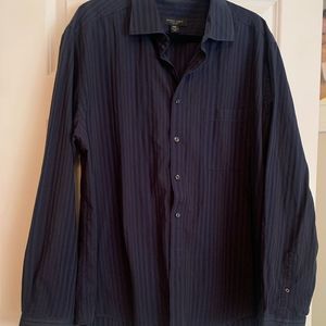 Pronto Uomo Mens Blue Gray Striped Button Down Shirt size XXL